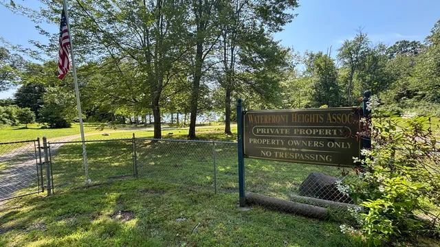 a view of a park with benches and trees