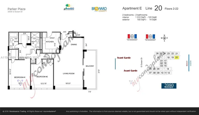 $5,800 | 2030 South Ocean Drive, Unit 1820, Hallandale Beach, FL 33009