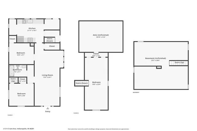 $1,750 | 615 North Grant Avenue, Indianapolis, IN 46201