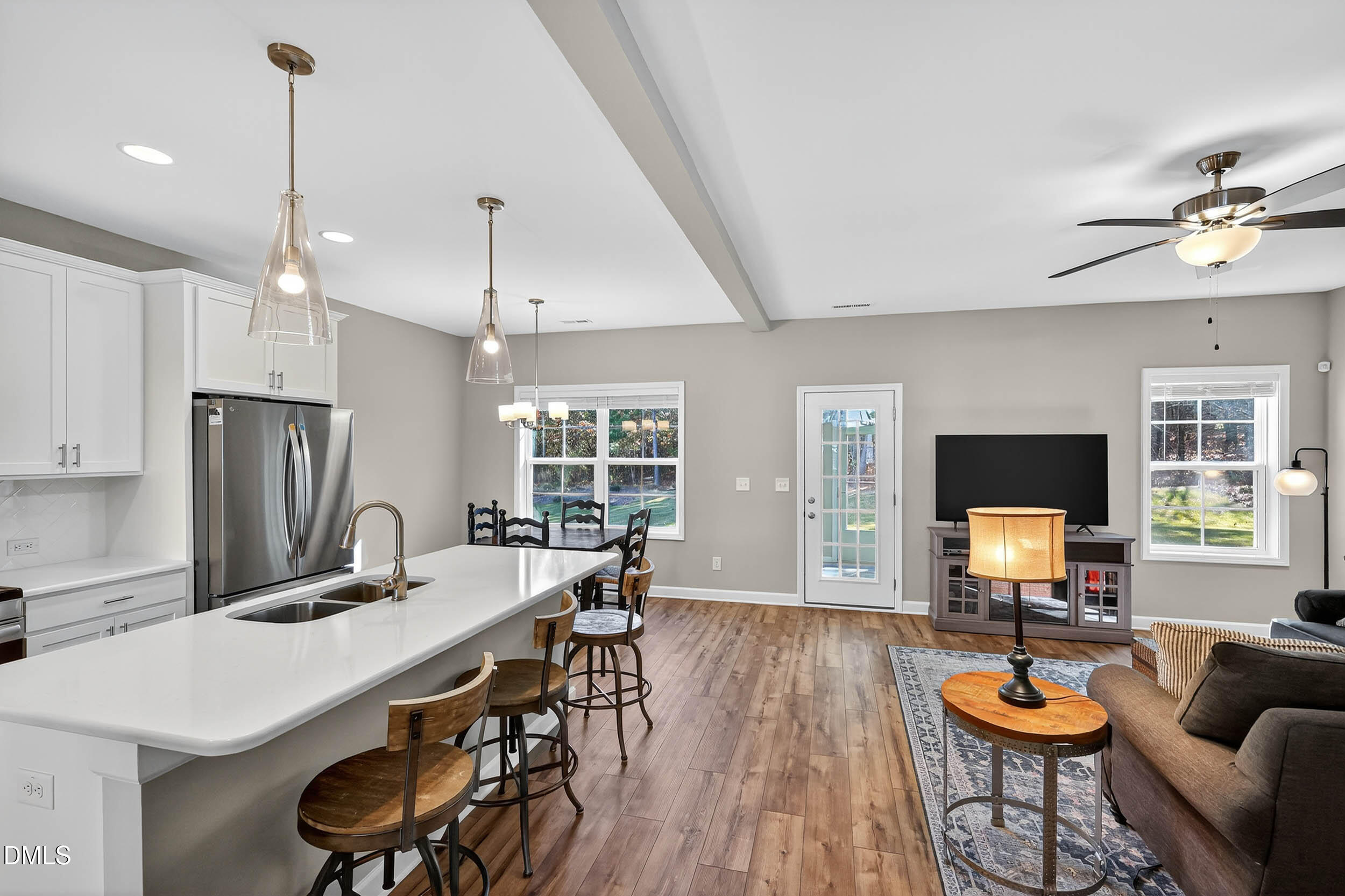 520 Husketh Road Youngsville, NC 27596 - Photo 17 of 63 a view of a dining room with furniture window and wooden floor