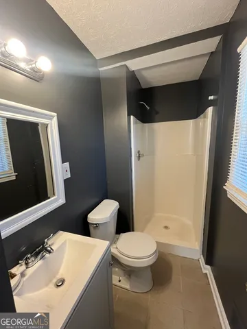 a bathroom with a toilet a sink and a mirror