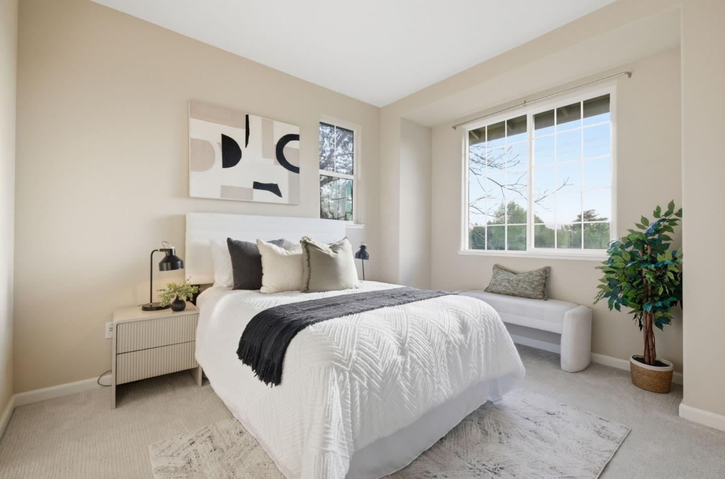 2070 Almaden Road San Jose, CA 95125 - Photo 14 of 36 a bedroom with a bed and a large window