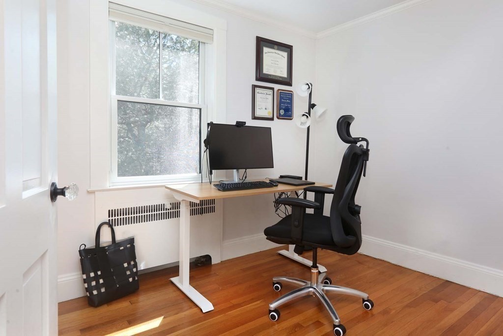 10 Beverly Road Newton, MA 02461 - Photo 15 of 19 a view of a workspace with furniture and a window