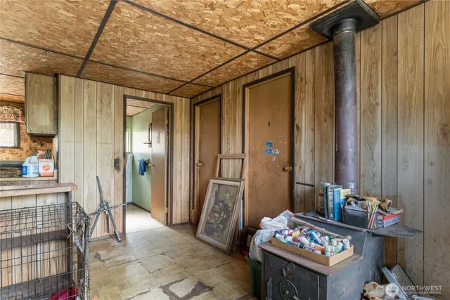 a room with storage and utility room