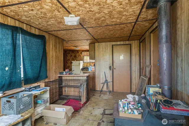 a room with storage and utility room