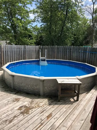 a view of sitting area in back yard