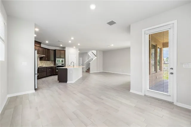 an empty room with windows