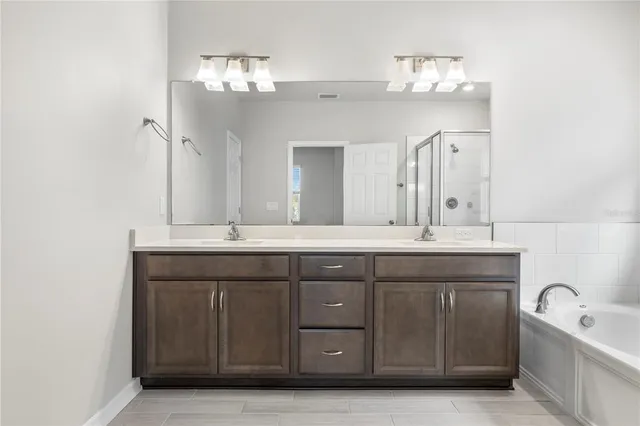 a view of city and green space