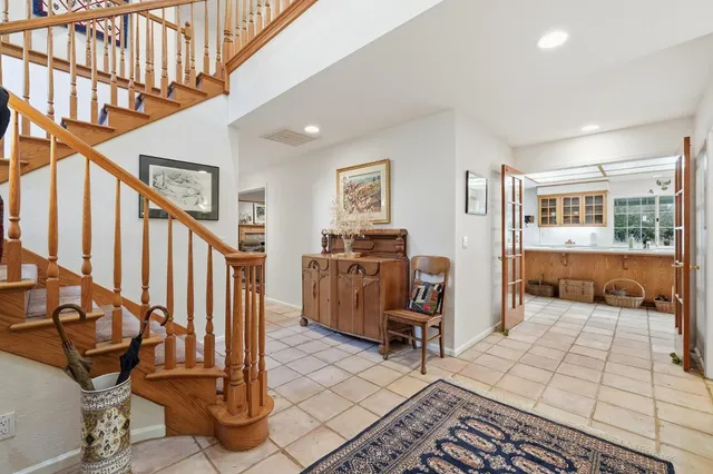 a living room with furniture