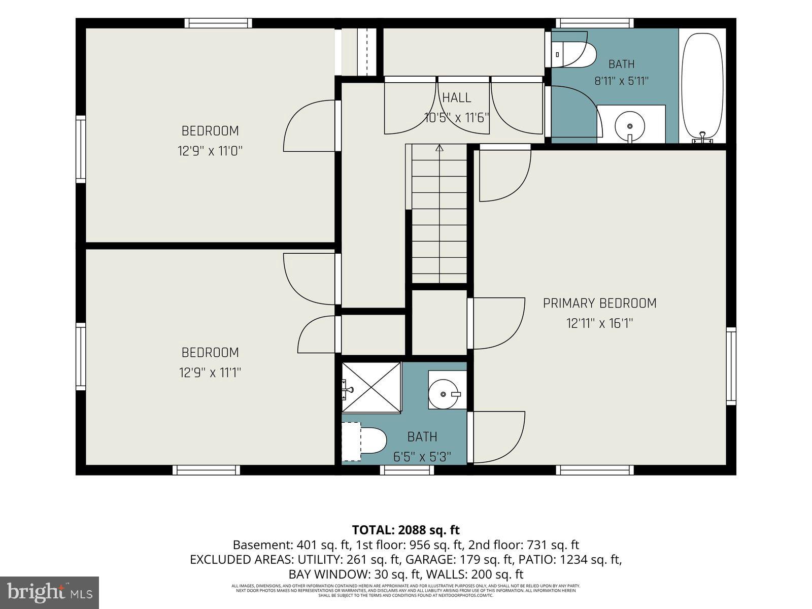 2812 Merion Road Camp Hill, PA 17011 - Photo 37 of 38 Second Floor With SQFT