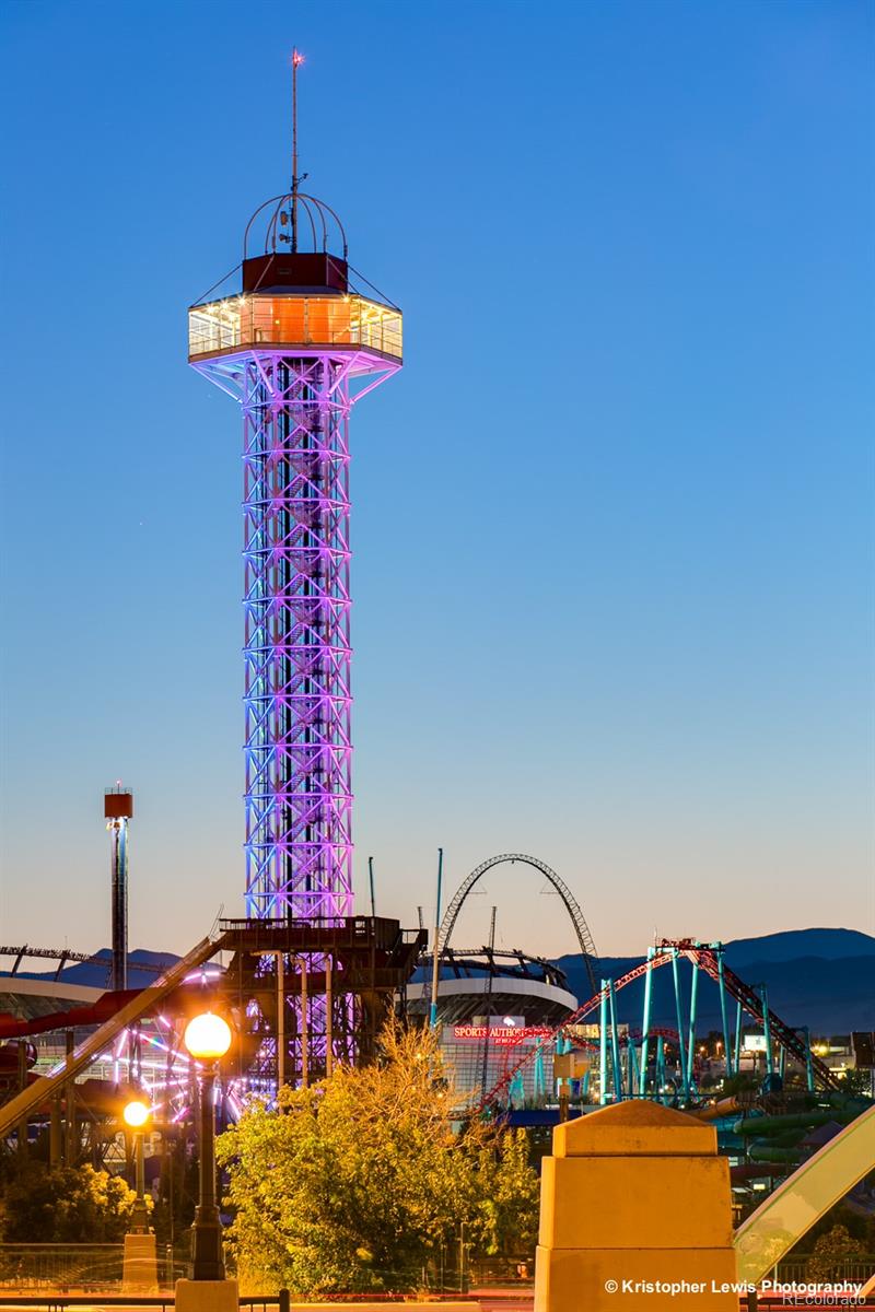 1400 Little Raven Street, Unit B Denver, CO 80202 - Photo 33 of 35 a front view of a house with garden space and chandelier