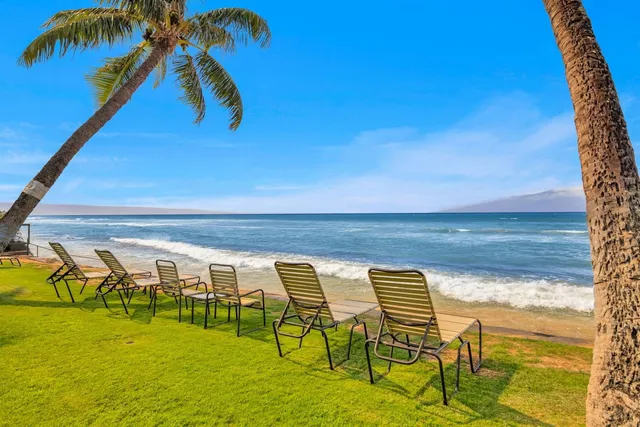 a view of swimming pool with an ocean view