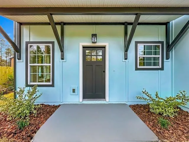 a front view of a house