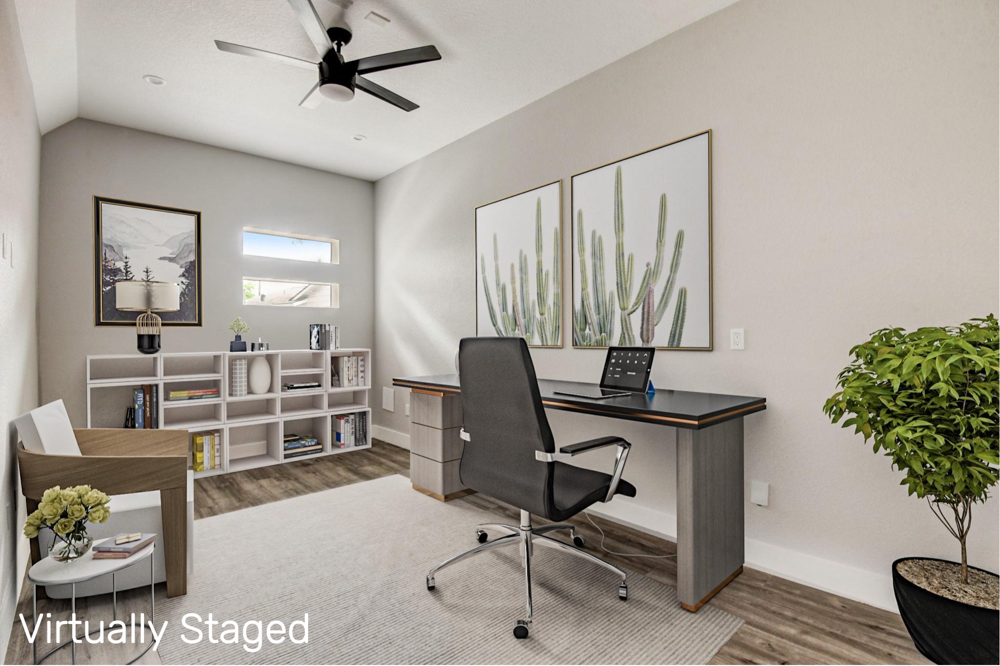 2507 Rogge Lane, Unit 2 Austin, TX 78723 - Photo 15 of 30 a view of a workspace with furniture and a potted plant