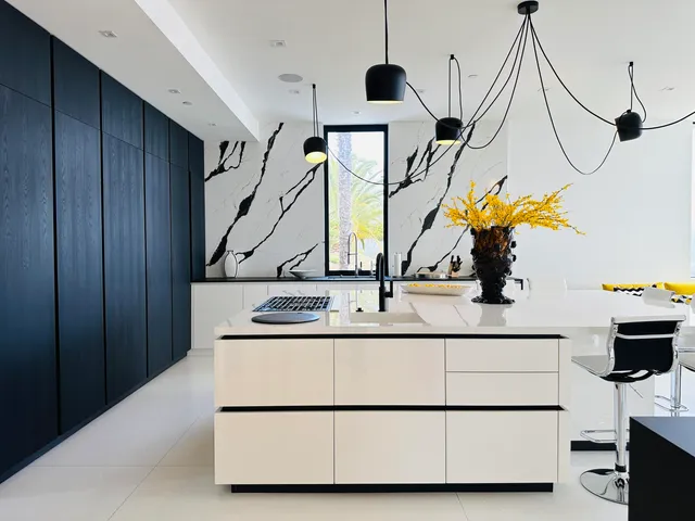 a living room with furniture