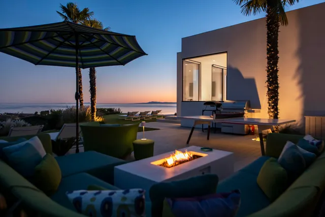 a view of a lake with a mountain in the background