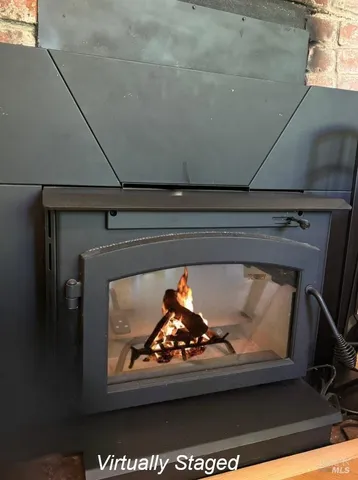 a closeup of a fireplace