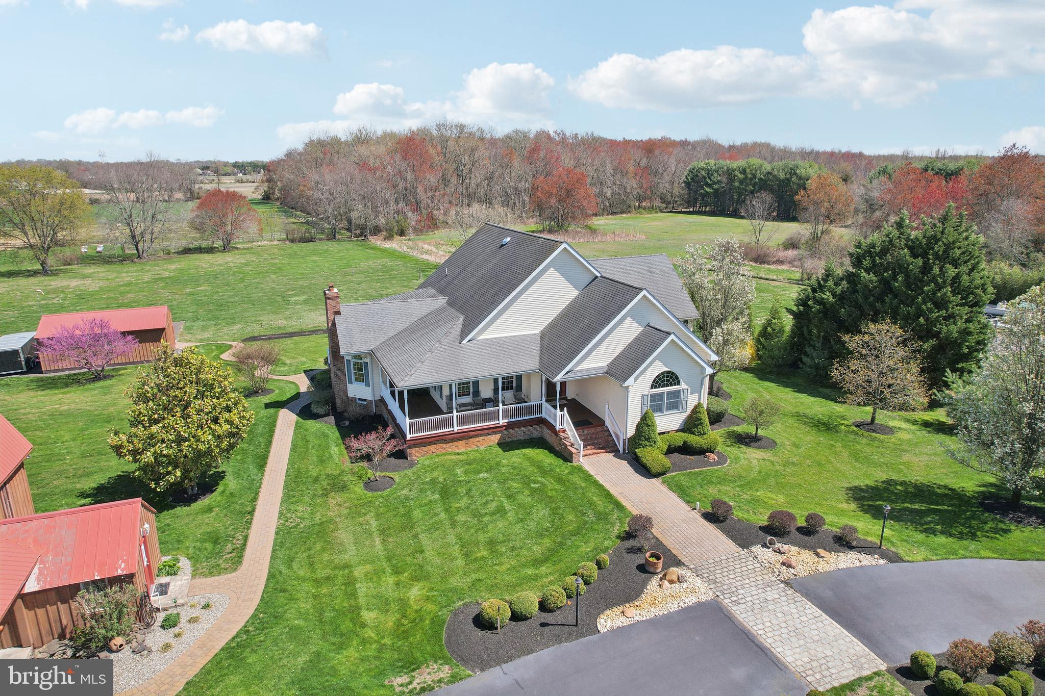 358 Eayrestown Road Southampton, NJ 08088 - Photo 44 of 54 an aerial view of a house with outdoor space and street view