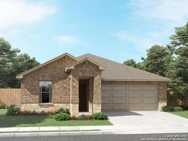 105 Ridgeway Pass Cibolo, TX 78108 - Photo 1 of 1 a front view of a house with a yard and garage