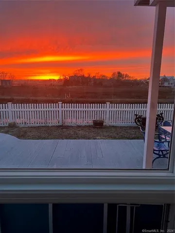 a view of deck with a chair