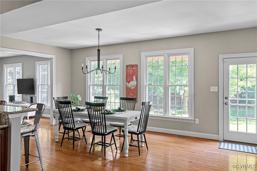 14136 Rigney Drive Midlothian, VA 23113 - Photo 11 of 50 a view of a dining room with furniture window and wooden floor