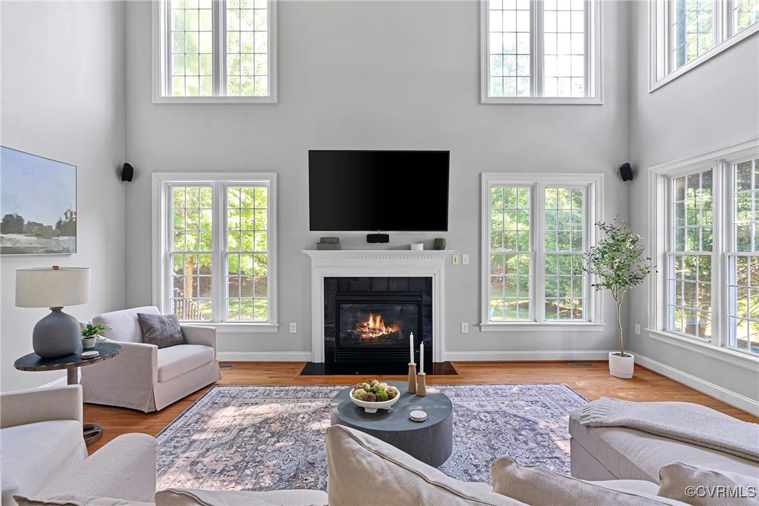 14136 Rigney Drive Midlothian, VA 23113 - Photo 20 of 50 a living room with furniture fireplace and flat screen tv
