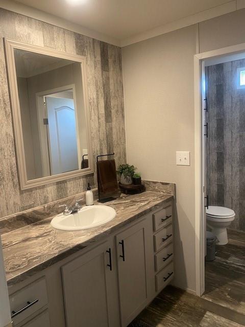 12154 County Road 331A Terrell, TX 75161 - Photo 19 of 31 a bathroom with a granite countertop sink toilet and shower