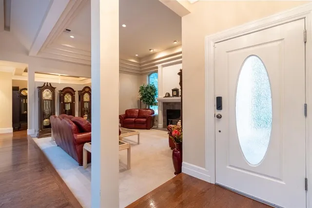 a view of living room and dining room