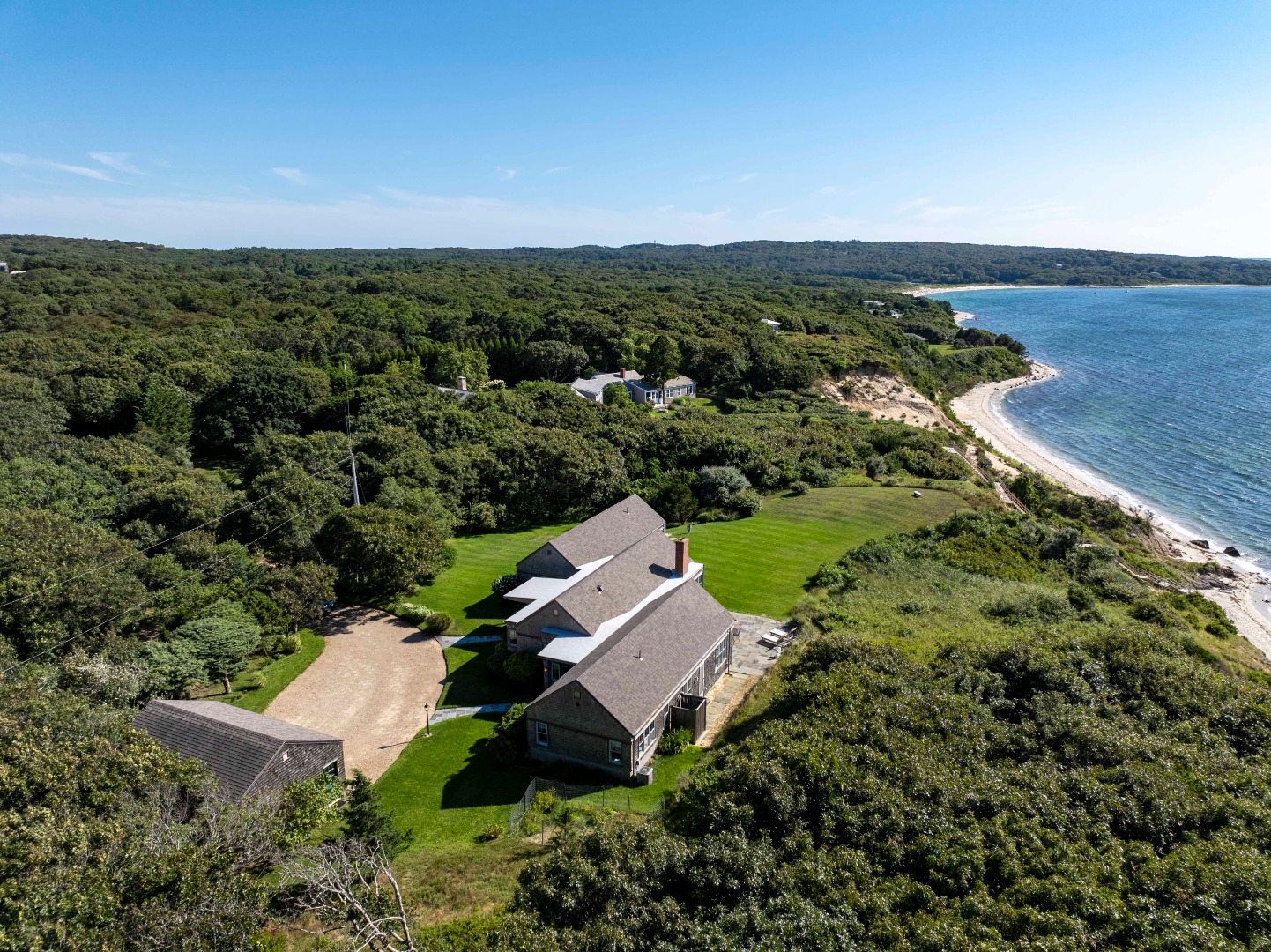 135 Capawock Road West Tisbury, MA 02568 - Photo 8 of 25 an aerial view of a house with a yard