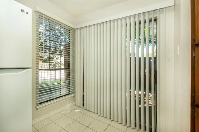 a view of a porch with a door