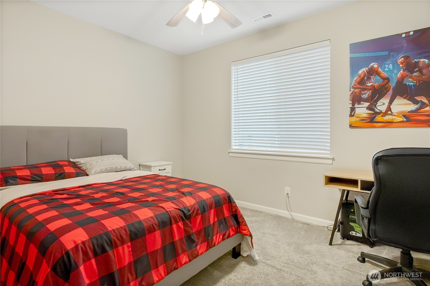 5014 Kenrick Street Southeast Lacey, WA 98503 - Photo 10 of 22 a bedroom with a bed and a window