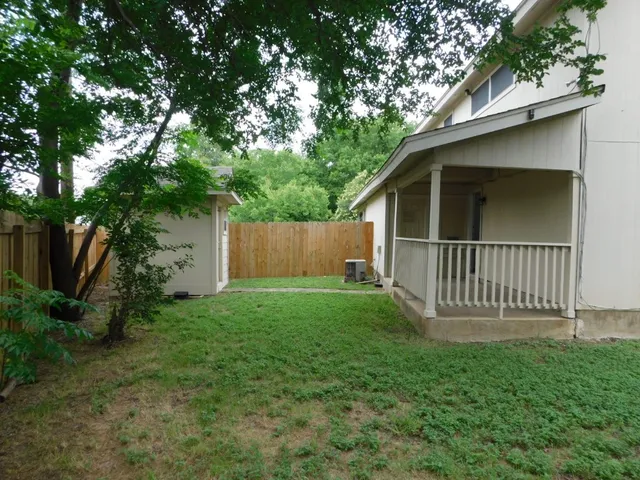 a backyard of a house