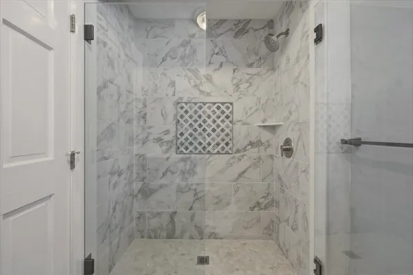 a bathroom with a shower