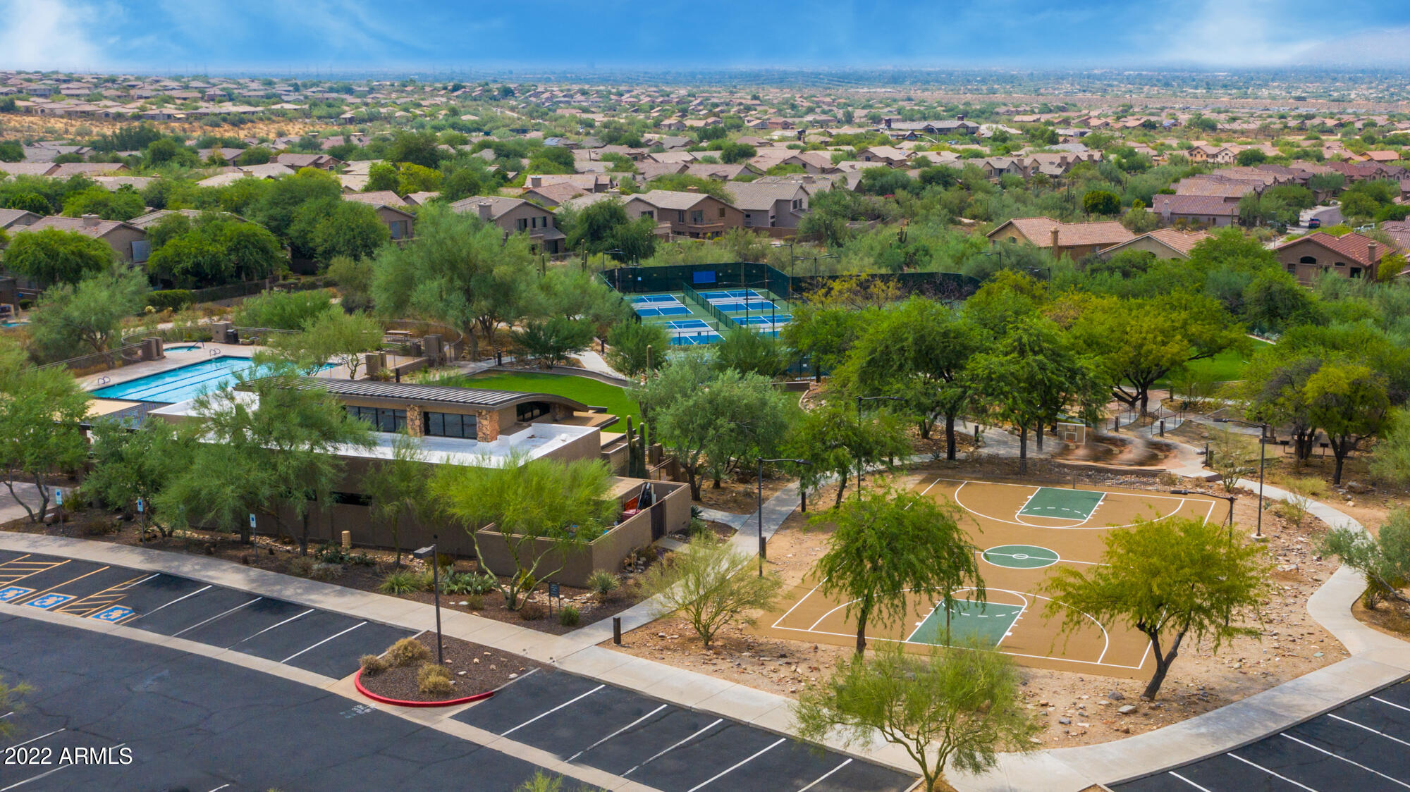 16715 North 108th Way Scottsdale, AZ 85255 - Photo 102 of 104 an aerial view of residential houses with outdoor space and swimming pool