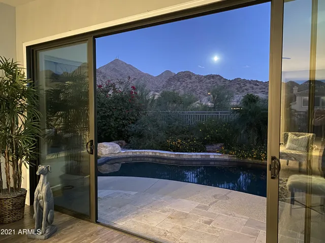 a view of city and mountain