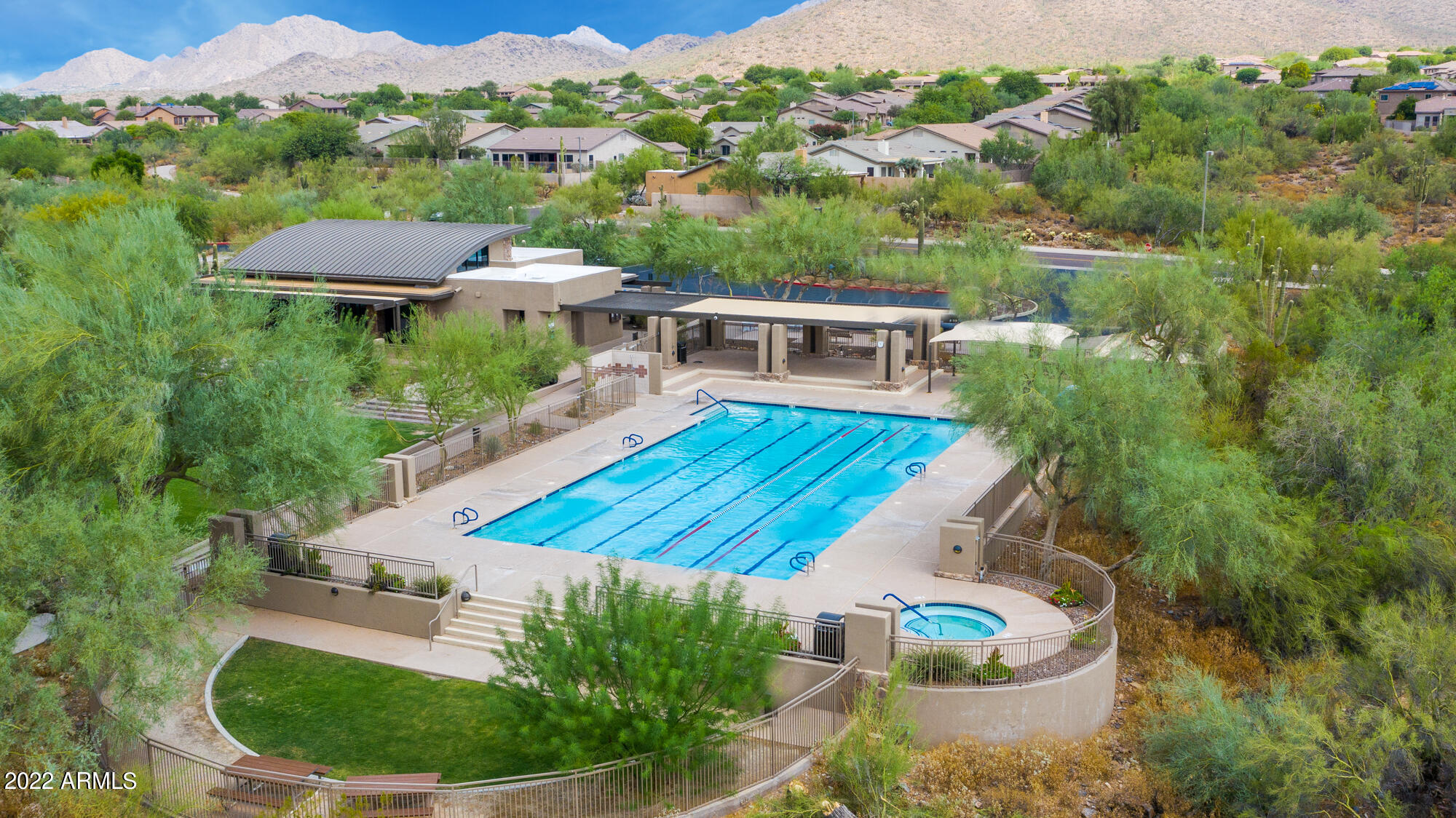 16715 North 108th Way Scottsdale, AZ 85255 - Photo 98 of 104 an aerial view of a house with pool lake view and mountain view