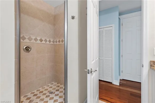 a bathroom with a shower