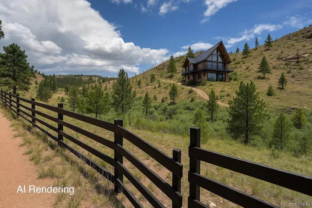 a view of a balcony with a yard