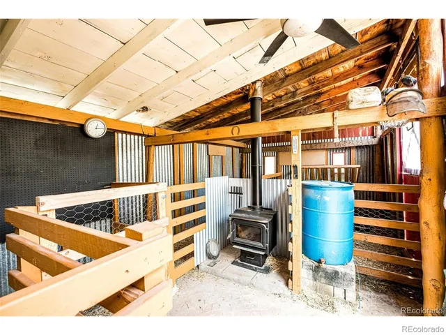 an aerial view of a backyard of a house