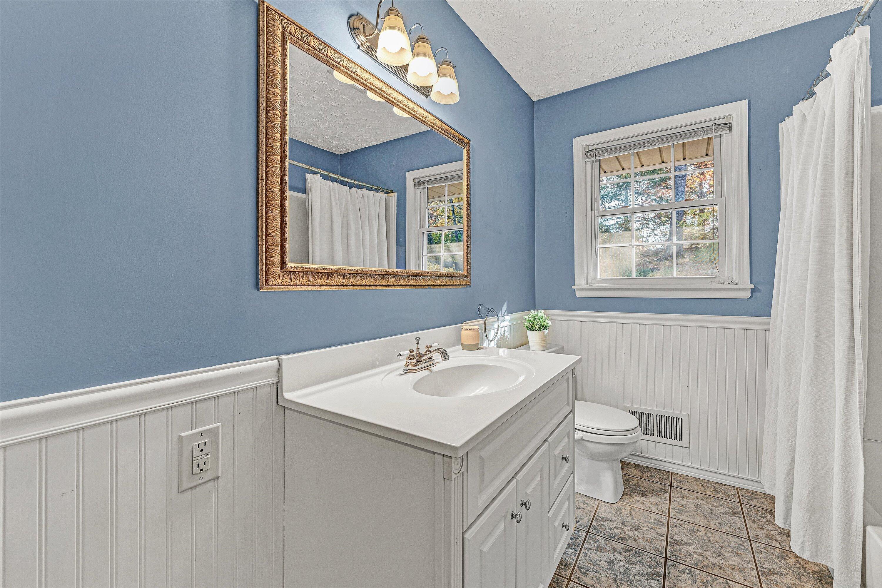 3536 Forester Road Southwest Roanoke, VA 24018 - Photo 11 of 26 a bathroom with a toilet a sink and a mirror