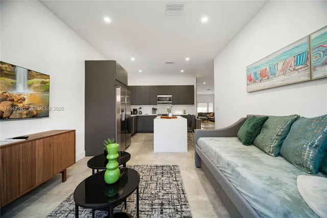 a living room with furniture