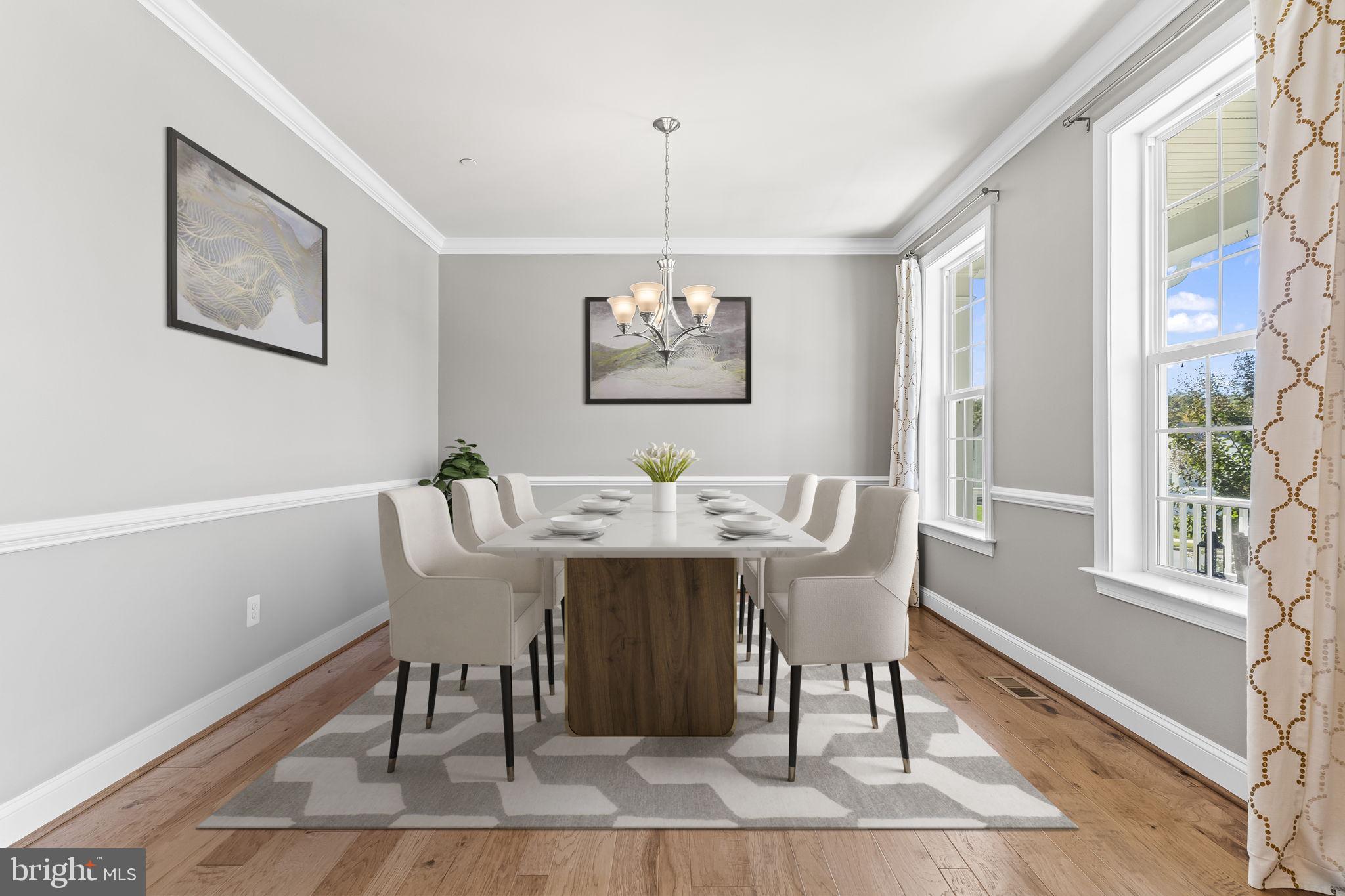 Dining room staged
