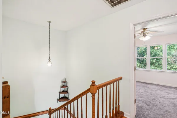 a view of a hallway with window