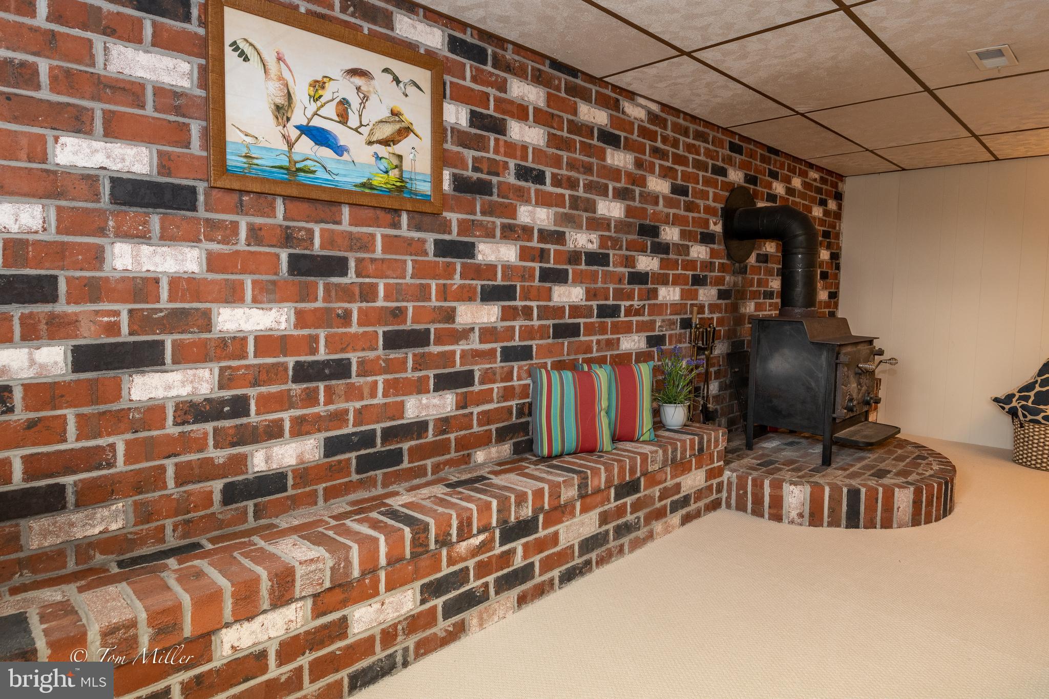 2539 Bert Fowler Road Hampstead, MD 21074 - Photo 40 of 65 Lower Level-Wood Stove w/ Brick Hearth & Wall