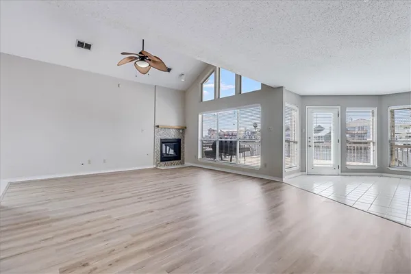 a view of livingroom with wooden floor