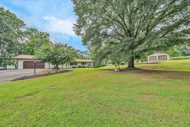 a house view with a garden space