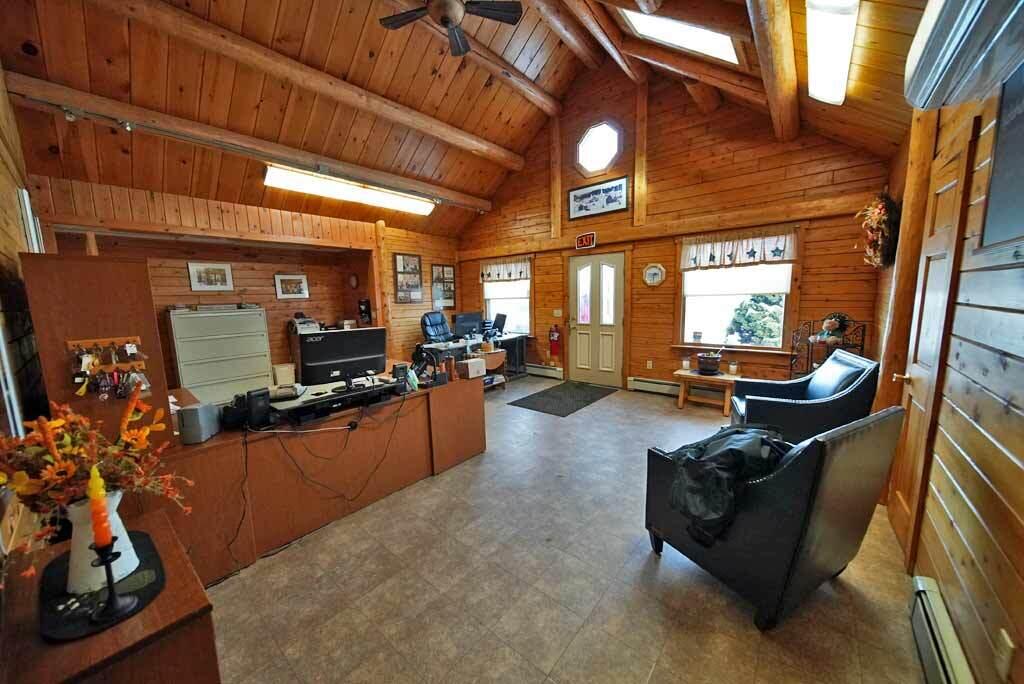205 Oakfield Smyrna Road Oakfield, ME 04763 - Photo 25 of 88 front-office-lobby-log-home