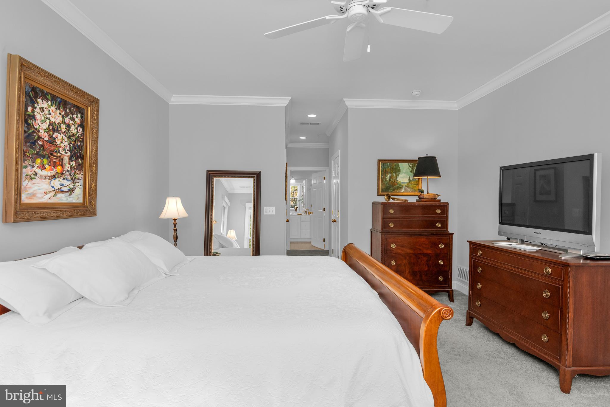 28872 Jasper Lane Easton, MD 21601 - Photo 19 of 38 a bedroom with a bed and a flat screen tv