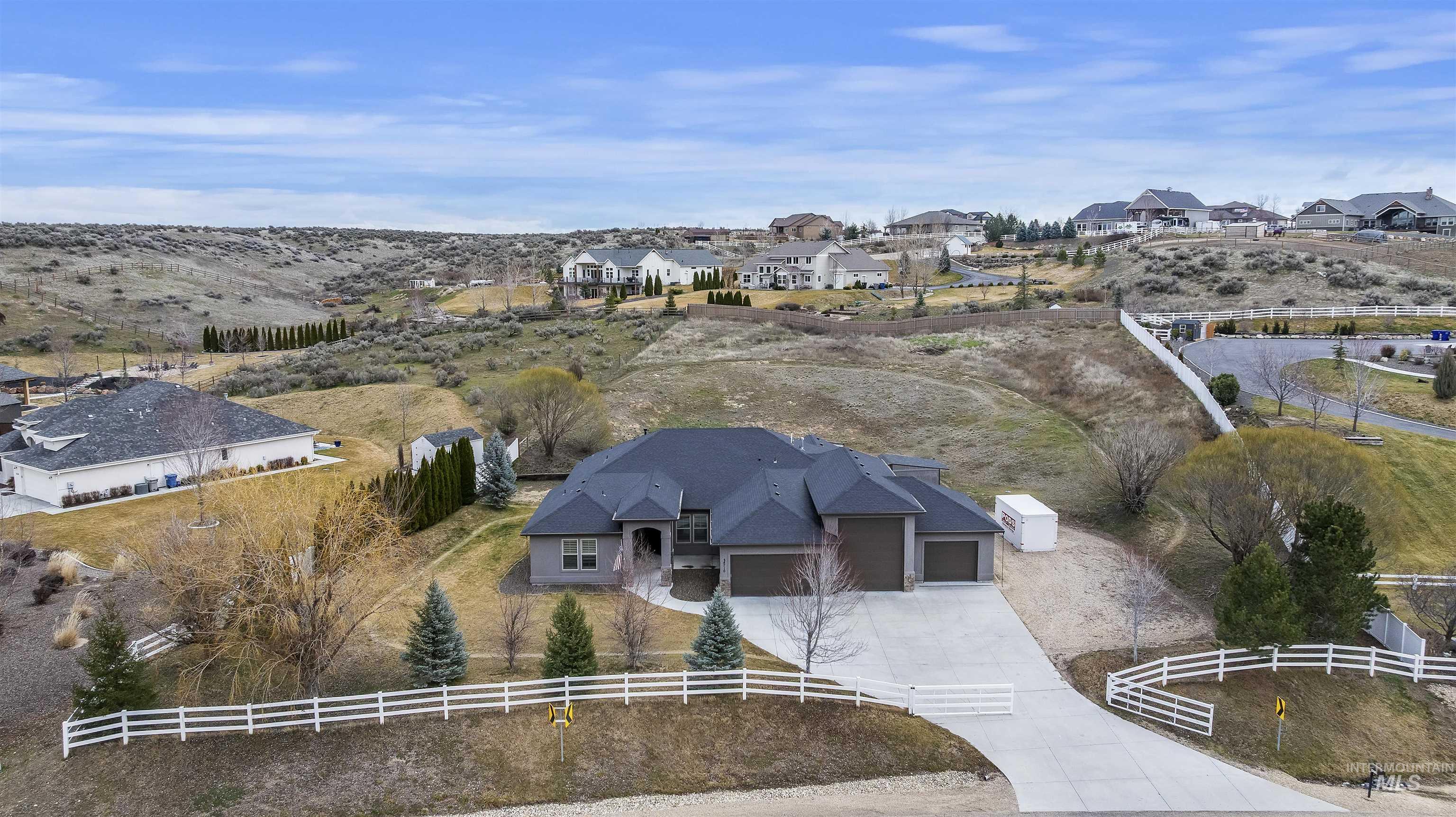 Aerial view of residential area