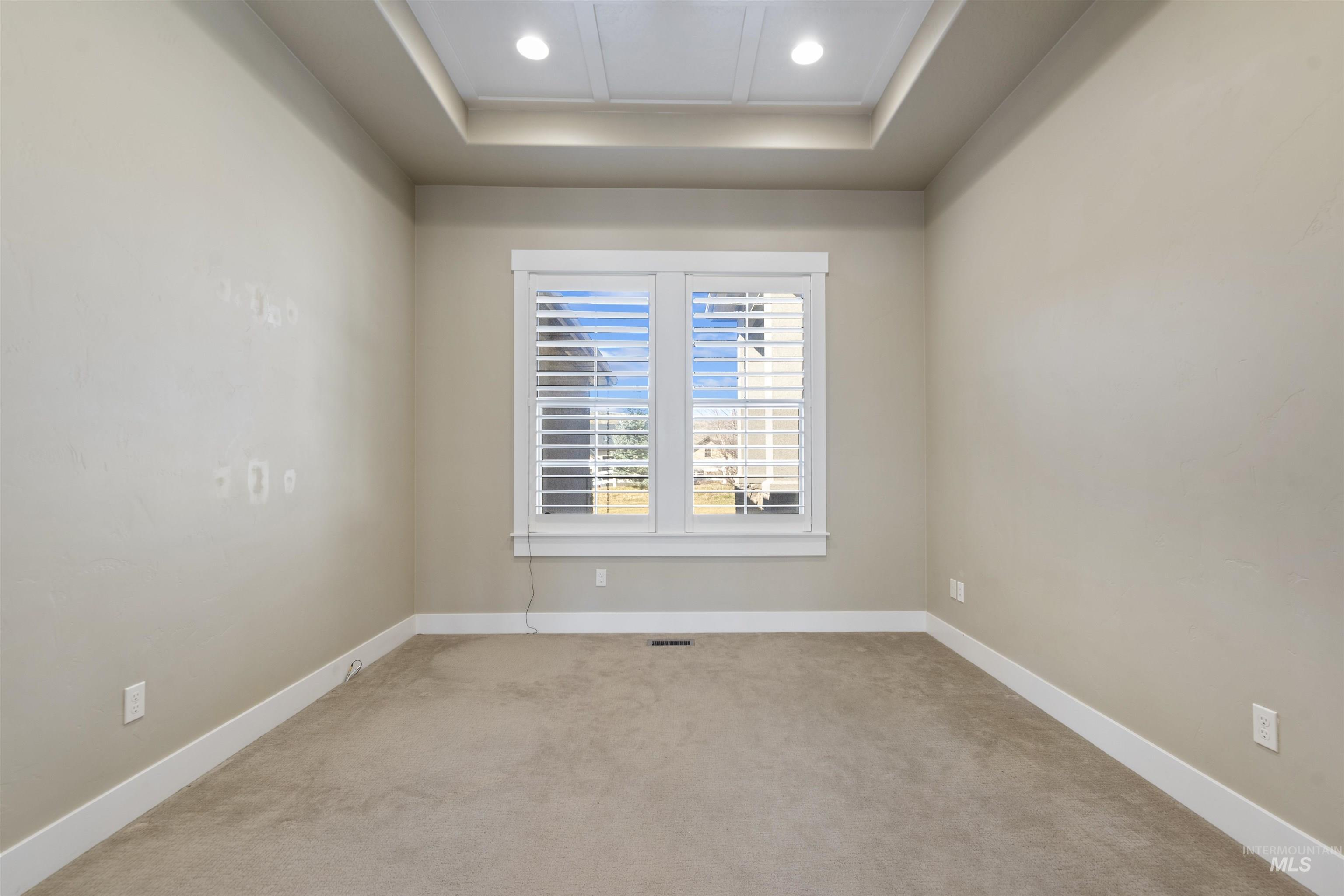 24710 Blessinger Road Star, ID 83669 - Photo 18 of 46 Spare room with recessed lighting, light carpet, and a raised ceiling